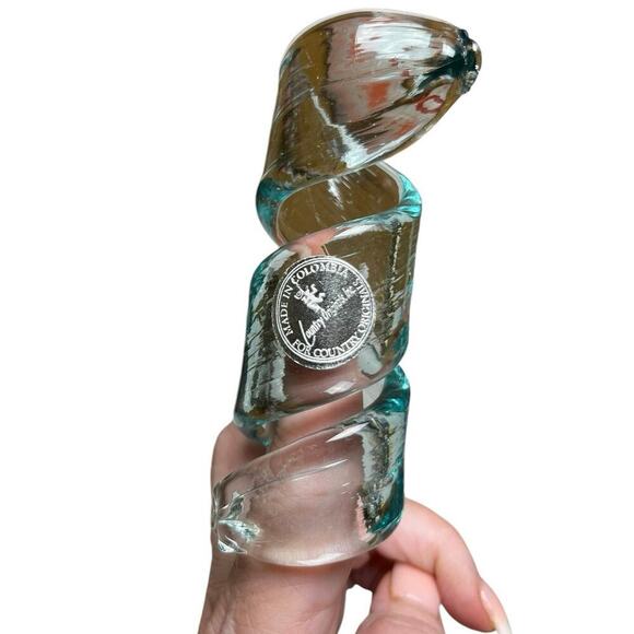 Country Glass Napkin Rings Made in Colombia 6 rings - Picture 4 of 6